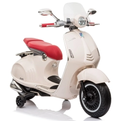 Scooter Piaggio Vespa WHITE biały pojazd akumulatorowy jeździk skuter z napędem elektrycznym Sun Baby J04.007.1.2